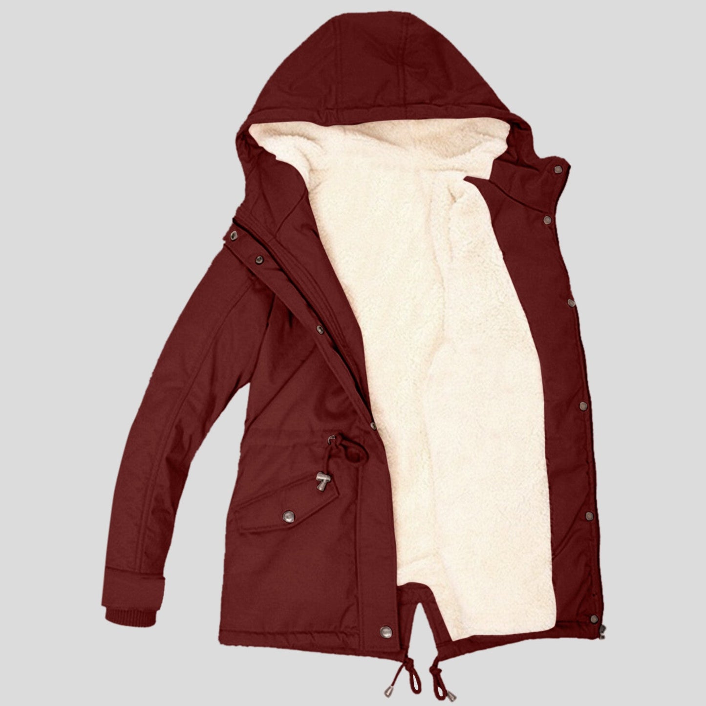 Women's Cinched Slimming Veet Padded Thickened Warm Cotton Mid-length Coats