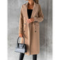 Women's Minimalist Long Sleeve Double Breasted Woolen Coats