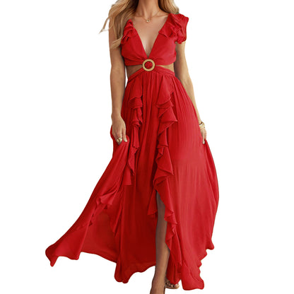 Women's Sexy Slim Fit Backless Dress Bohemian Dresses
