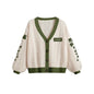 Women's Leaf Embroidery Lantern Sleeve Loose Casual Sweaters