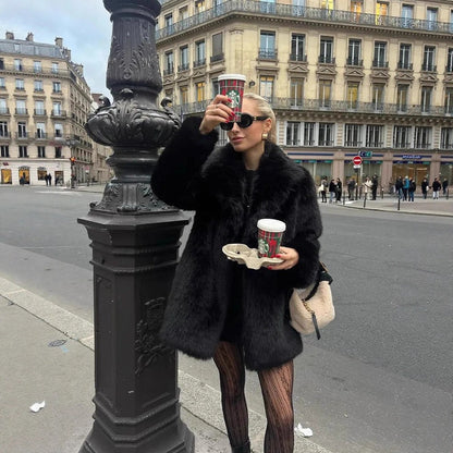 Fur Fashion Green Collar Warm Thickened Coats