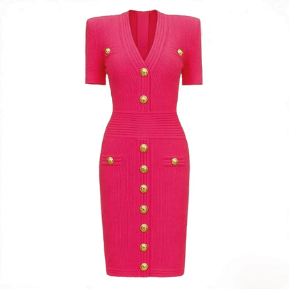 Fashionable Knitted Slim Fit Slimming Sleeve Dresses