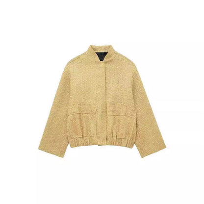 Women's Garden Collar Pockets With Hidden Buttons Coats