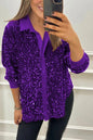 Women's Winter Solid Color Lapel Long Sleeve Tops