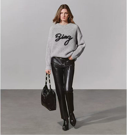 Women's Winter North American Niche Classic Letter Sweaters