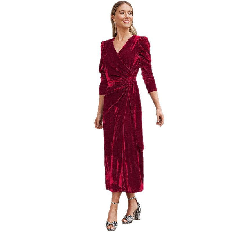 Women's Dress French Style Design Elegant Long Sleeve Dresses