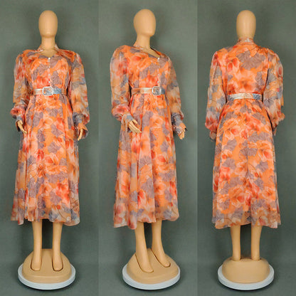 Women's Large Printed Long Dress Independent Fashion Dresses