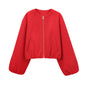 Women's Spring Soft Pilot Round Neck Zipper Jackets
