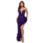 Women's Tube Sequined Feather Dress French Dresses