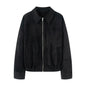 Women's Suede Flight Autumn Lapel Casual Zipper Jackets