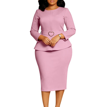 Women's Fashion Round Neck Temperament Ol Pencil Dresses