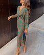 Women's Classic Innovative Printed Mid-length Dress Dresses