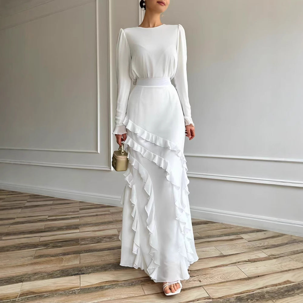 Spring Dress Three-dimensional Ruffled Slim Fit Suits