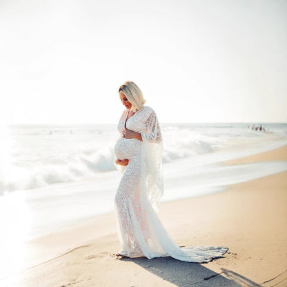 Sexy Deep Flared Sleeves Lace Tight Wedding Dresses