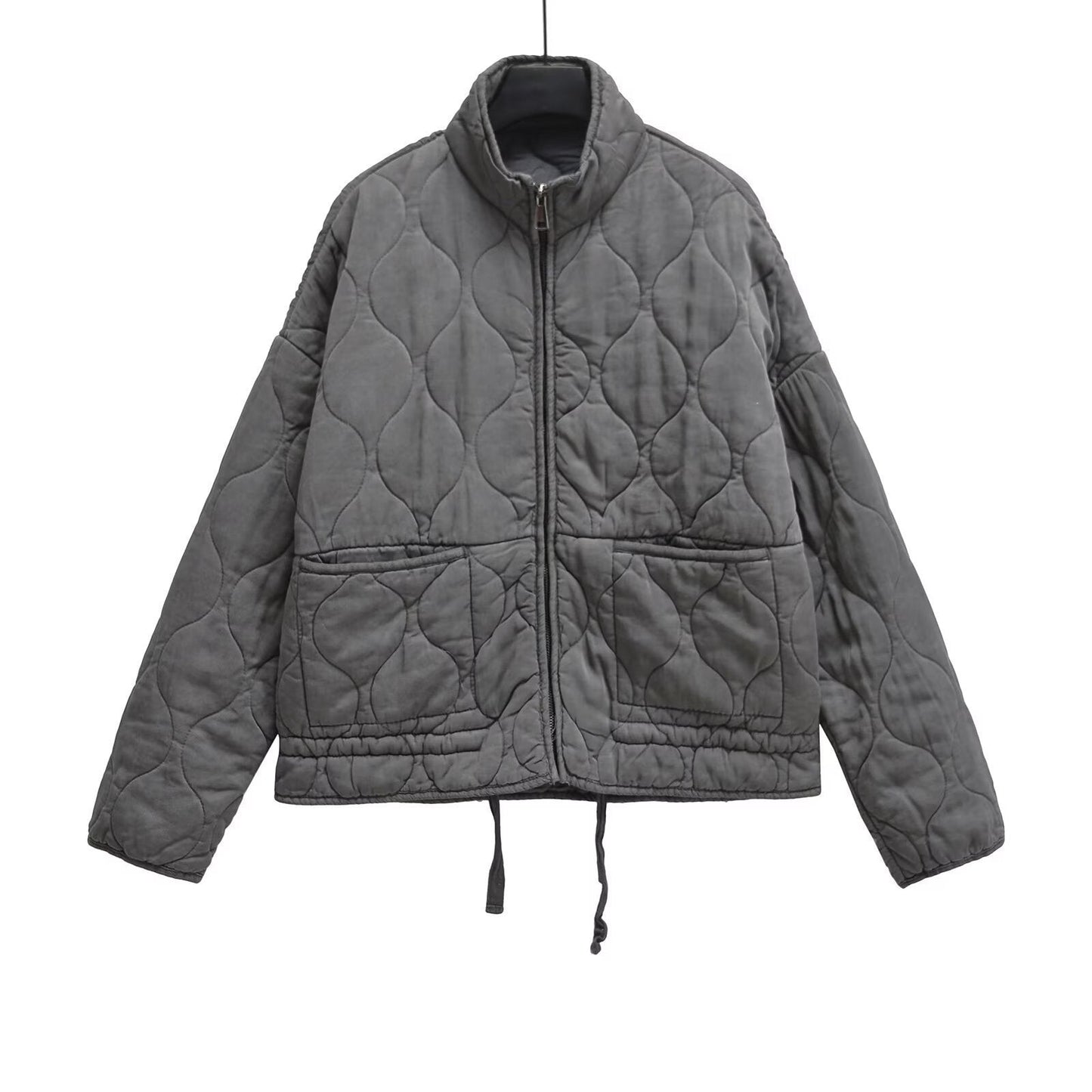 Women's Wear Commuting Fashion Stand Collar Diamond Coats
