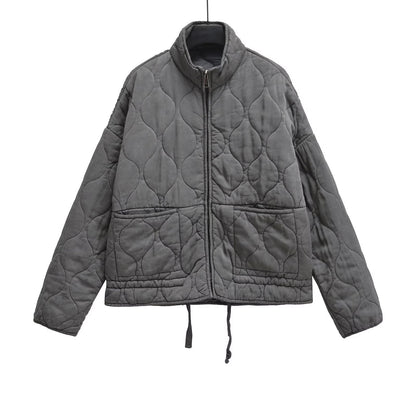 Women's Wear Commuting Fashion Stand Collar Diamond Coats