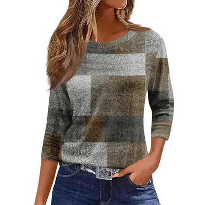 Women's Long-sleeved Printed Ethnic Fashion T-shirt Blouses