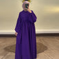 Women's Autumn Solid Color Casual Style Lantern Sleeve High Dresses