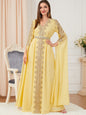 Women's Patchwork Super Long Sleeve Autumn Formal Dresses
