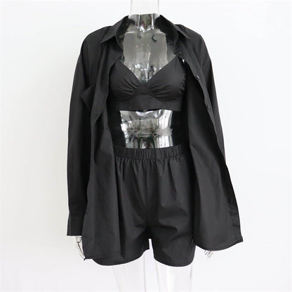 Three-piece Striped Single-breasted Long Sleeve Lapel Suits
