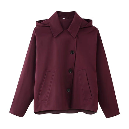 Women's Fashion Casual Style Hooded Trench Coats