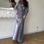 Women's Slim Fit Overlapping Design Dress High Dresses