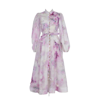 Catwalk Design Sense Hanging Flower Long Dresses