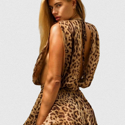 Leopard Print Summer Sexy Dress Chiffon Dresses