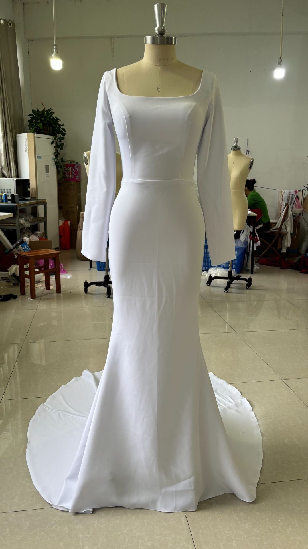 Light Dress Simple Graceful Bride Fishtail Wedding Dresses