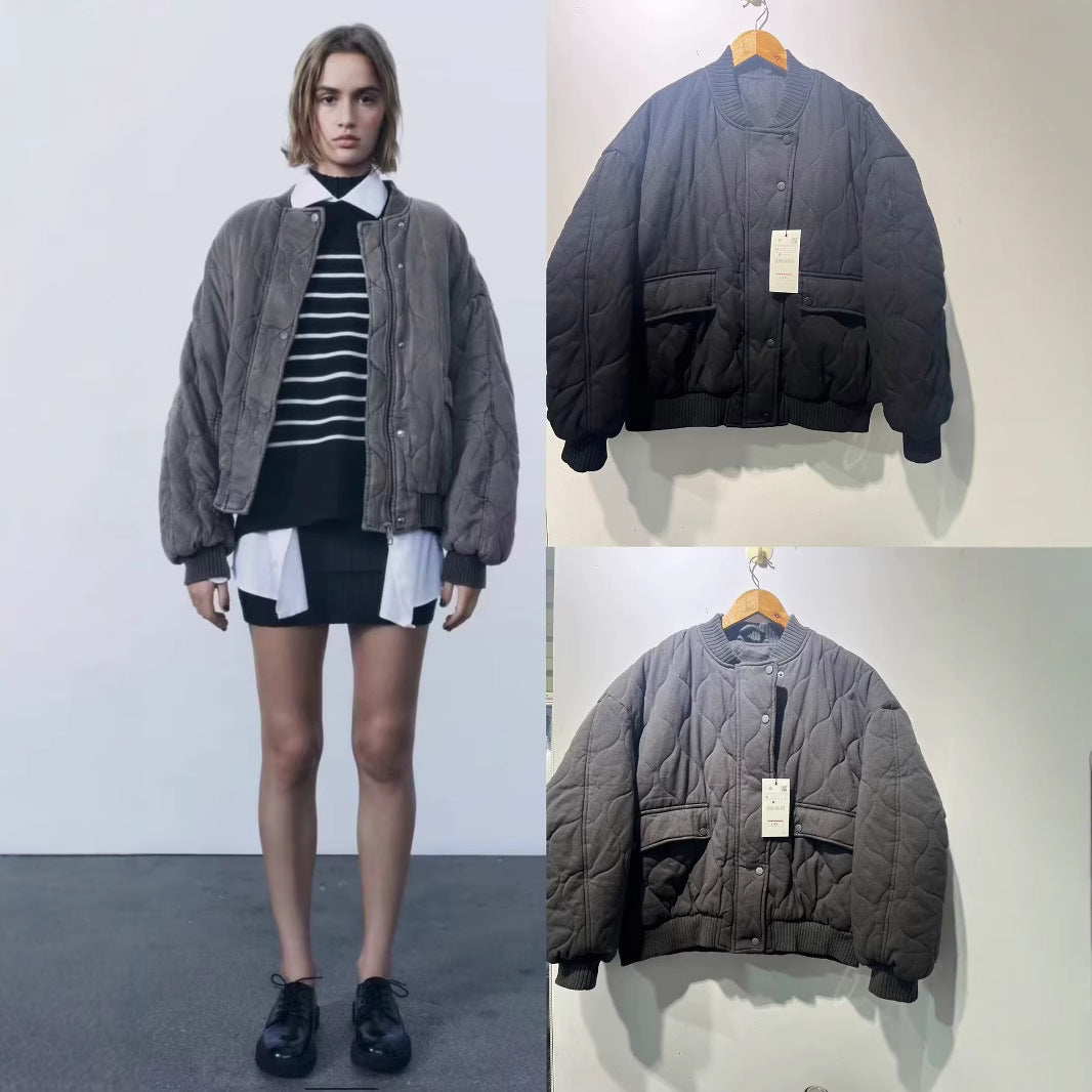 Women's Winter Street Fashion Quilted Long-sleeved Cotton Jackets