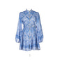 Design High Version Single-breasted Stand-up Collar Puff Sleeve Dresses