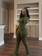 Women's Sports Leisure Sexy Tight Long-sleeved Horn Suits