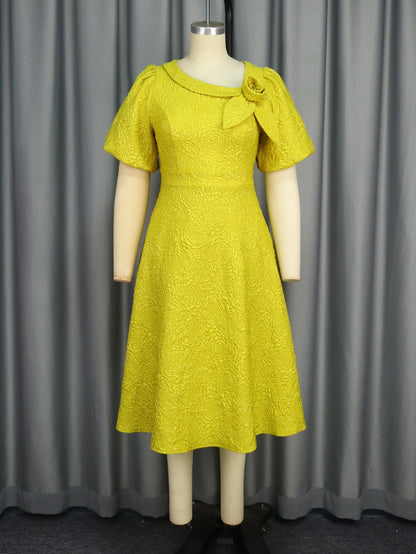 Sleeve High Waist Dress Party Commuter Dresses