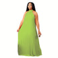 Women's Elegant Graceful Pleated Spring Outing Sleeveless Dresses