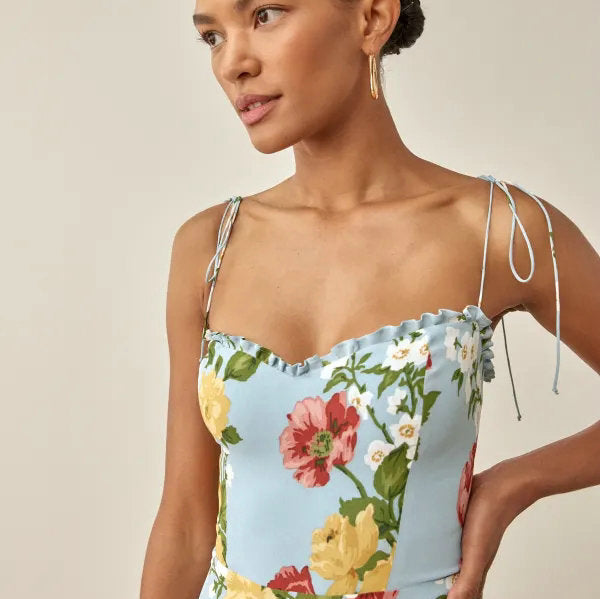 Women's Rayon Printing Slip Dress Summer French Dresses