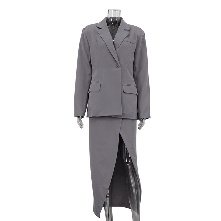 Women's Temperament Commute Split Lapel Long-sleeved Two-piece Suits