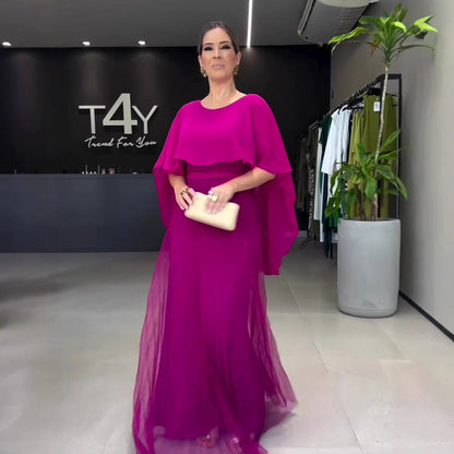 Women's Shawl Sleeve Dress Comfort Casual Swing Dresses