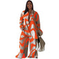 Women's Fashion Printed Loose Long Sleeves Shirt Suits