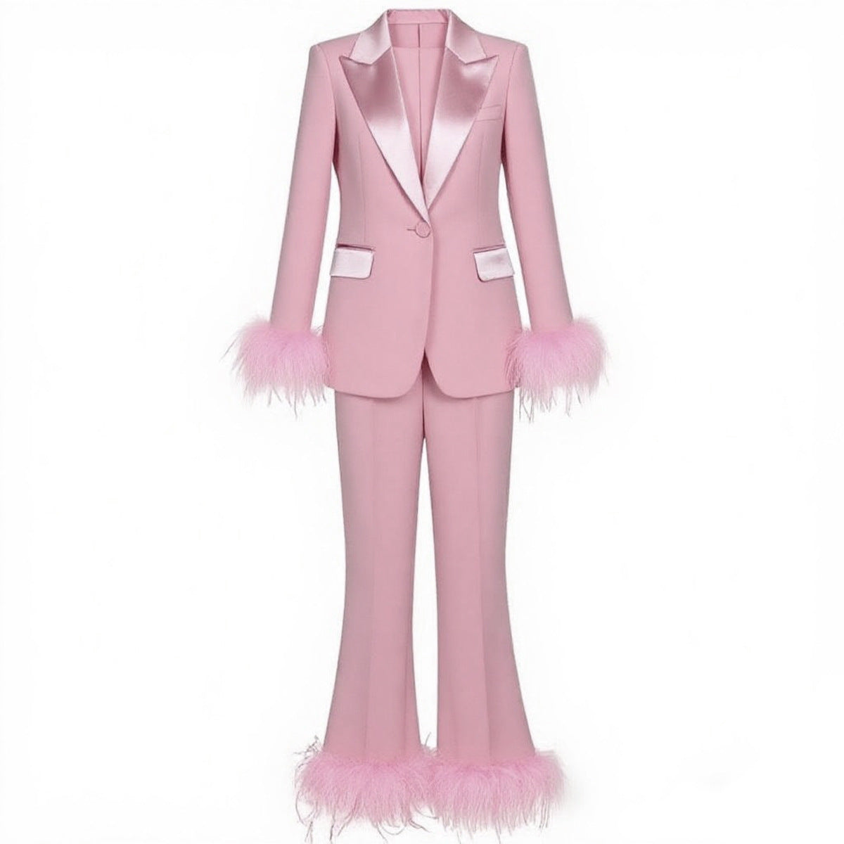 Women's Feather Stitching Two-piece Elegant Dress Style Suits