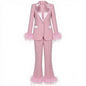 Women's Feather Stitching Two-piece Elegant Dress Style Suits