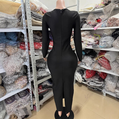 Women's Trim Tight Square Collar Slim Pleated Dresses