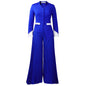 Women's Large Fashion Bell Sleeve Pleated Wide Leg Suits