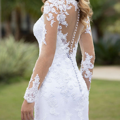 Dress Fishtail European Sexy Long Sleeve Exposed Wedding Dresses