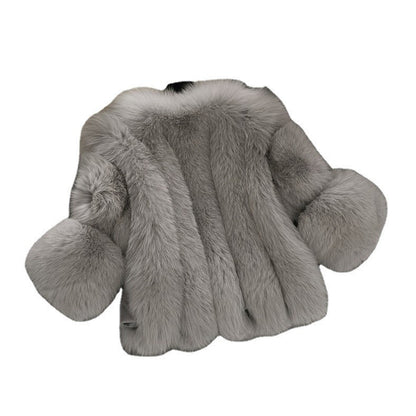 Women's Imitation Fur Fox Stitching Artificial Coats