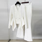 Stylish Designer Ruffle Slim Two-piece Set Suits