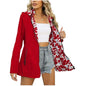 Women's Autumn Printed Zipper Windbreaker Fashion Double-sided Coats