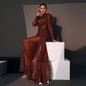 Women's Long Sleeve Temperament Crew Neck Sexy Slim Sequined Dresses