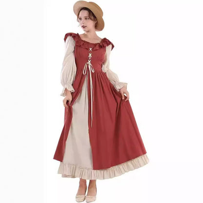 Women's Renaissance Dress Medieval Fairy Long Sleeve Dresses