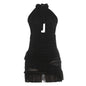Summer Women Clothing Halter Backless Sexy Cutout See through Ruffled Sexy Sheath Dress