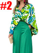 Women's American Printed Casual Loose Lapels Shirt High Suits